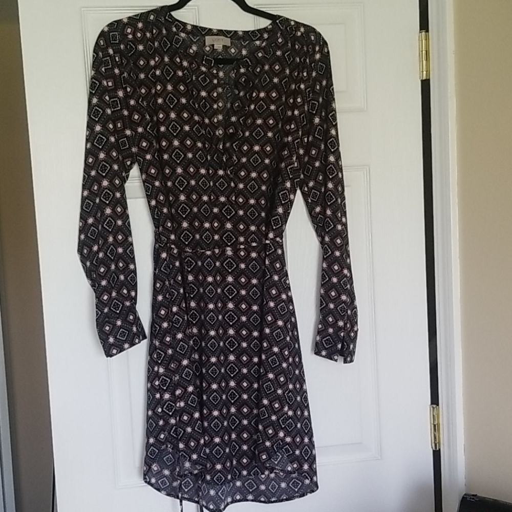 Loft tie waist dress